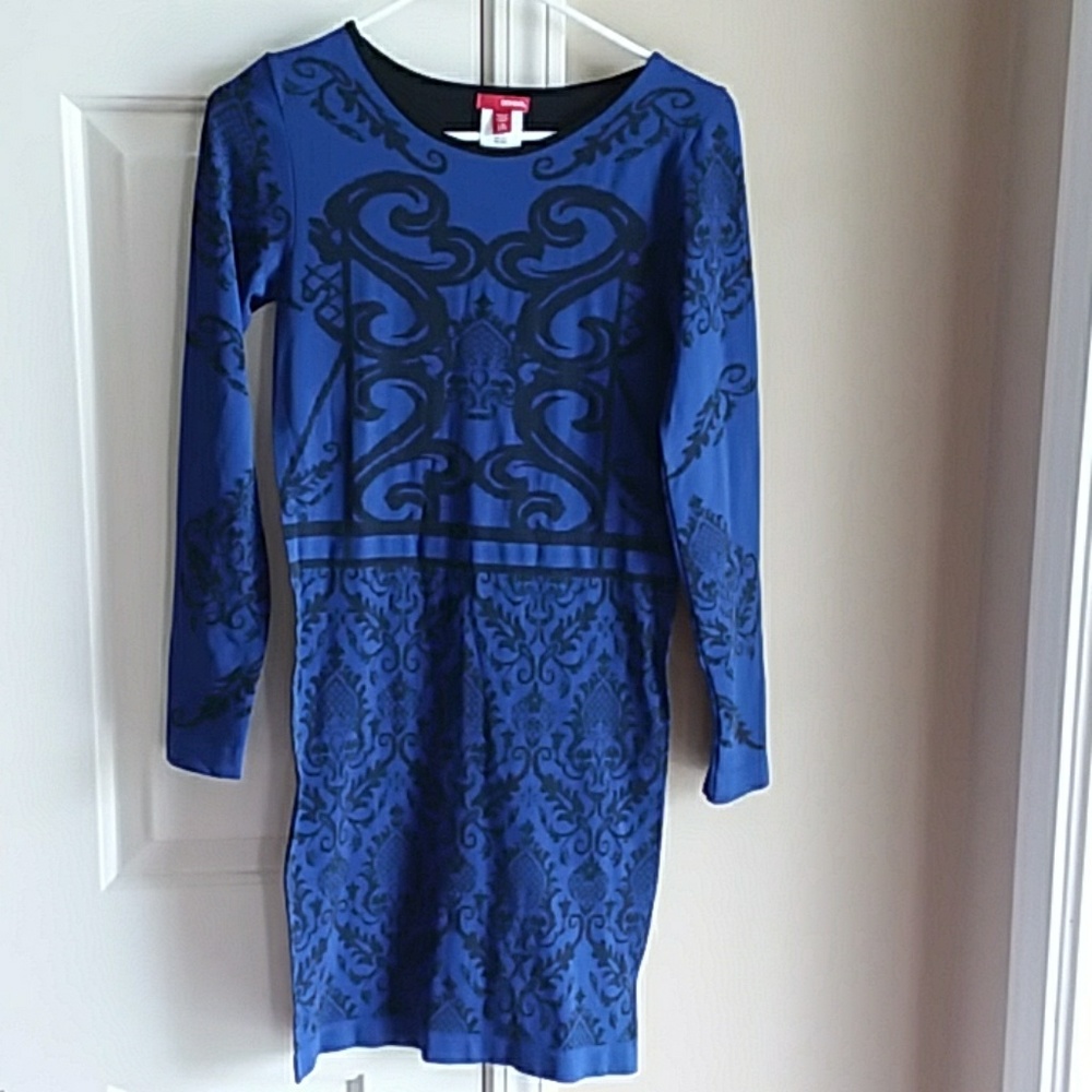 *FREE when BUNDLED Womens Bongo Stretch Long Sleeve Midi Dress  Size Sm/Medi NWT